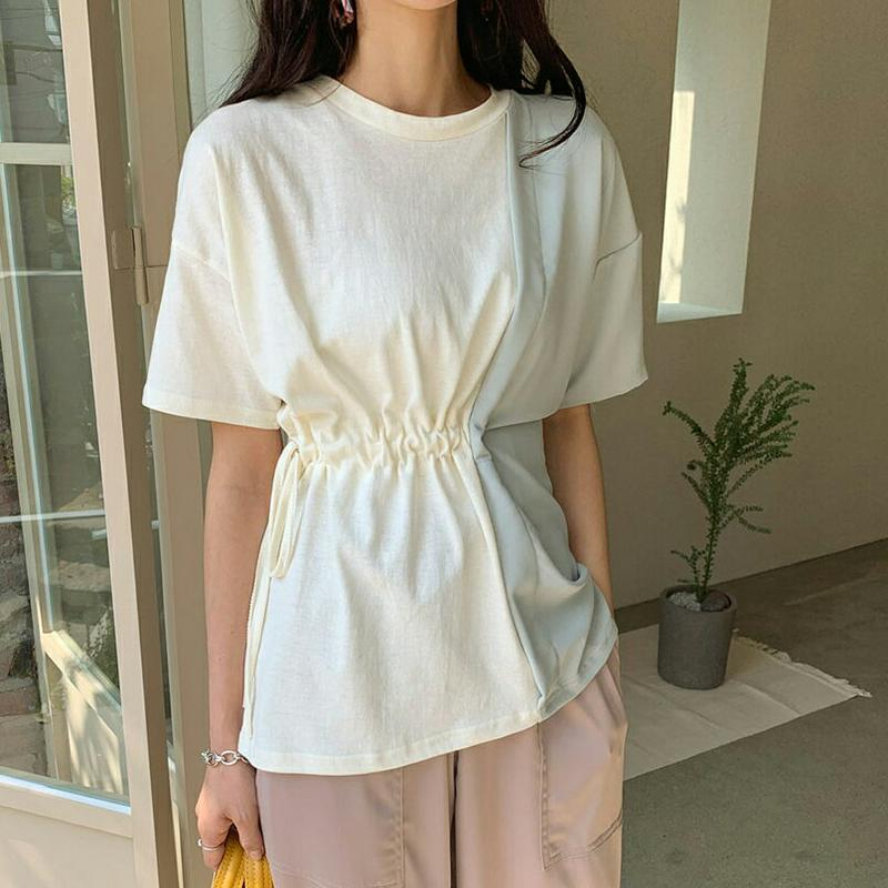 ドロストバイカラーTシャツ・全3色・b55708 レディース 【tops】【トップス Tシャツ 半袖 切り替え コントラスト ス