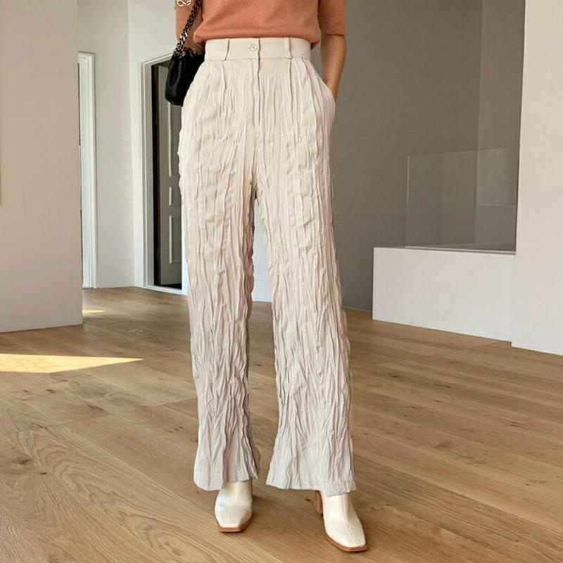 リンクルロングパンツ・全3色・t55698 レディース 【pt】【パンツ ズボン リンクル シワ しわ ロング ストレート ブー