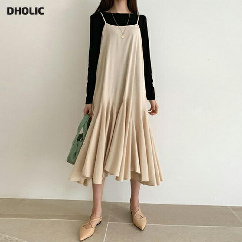 フレアキャミワンピース・全3色・b55724 レディース 【ops】【ワンピース ロング ロング丈 アンバランス キャミソール 