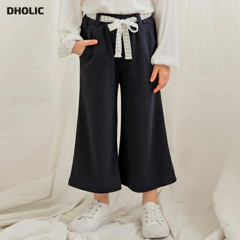 レースストラップ付ワイドパンツ・p000582 キッズ【3~8才】【pt】【パンツ ワイドパンツ ワイド ロングパンツ ロング 