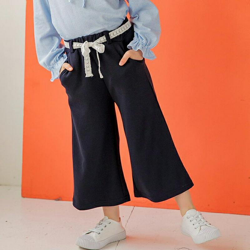 レースストラップ付ワイドパンツ・p000582 キッズ【3~8才】【pt】【パンツ ワイドパンツ ワイド ロングパンツ ロング 