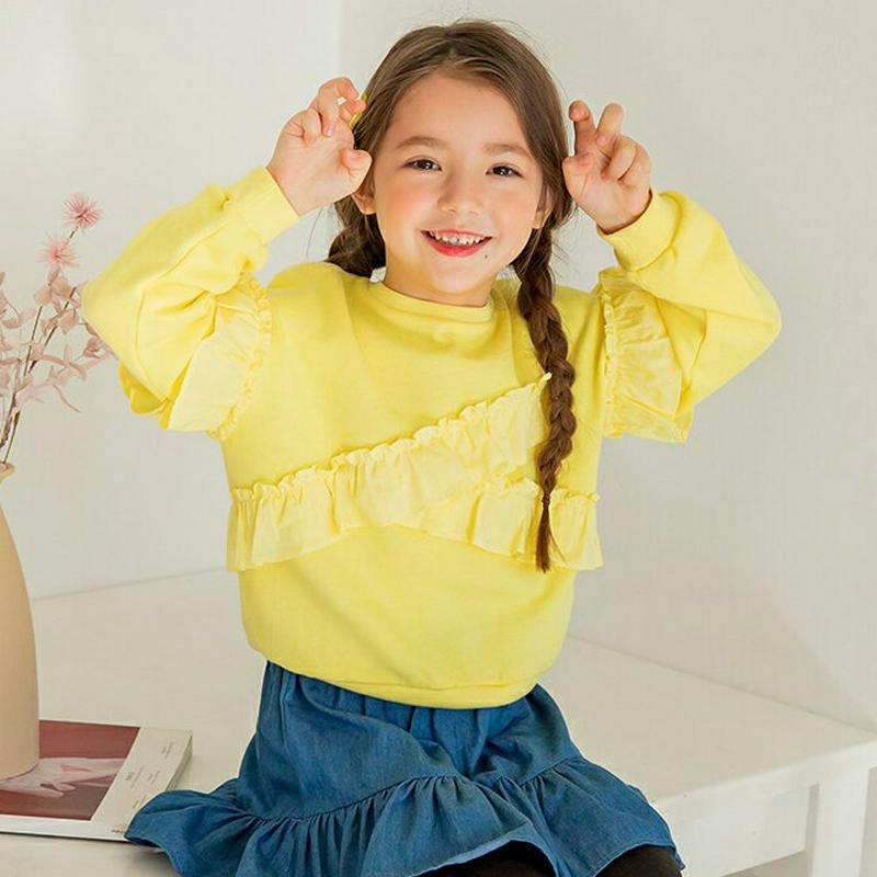 フリルラインスウェット・p000595 キッズ【3~8才】【tops】【トップス スウェット トレーナー 長袖 フリル 可愛い かわいい 女の子 子供 こども 子供服 こども服】【KIDS】