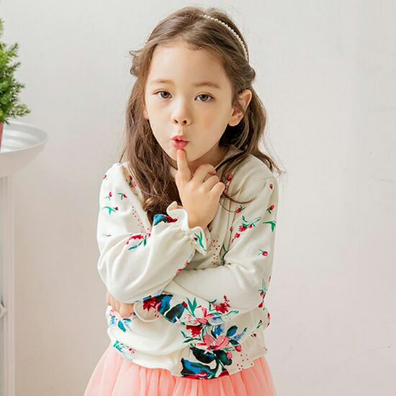 フリルヘム花柄スウェット・p000589 キッズ【3~8才】【tops】【トップス スウェット トレーナー 長袖 花柄 フラワー