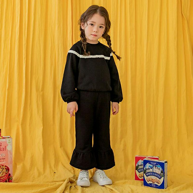 レースラインスウェット&パンツSET・p000598 キッズ【3~8才】【set】【セットアップ トップス トレーナー スウェッ