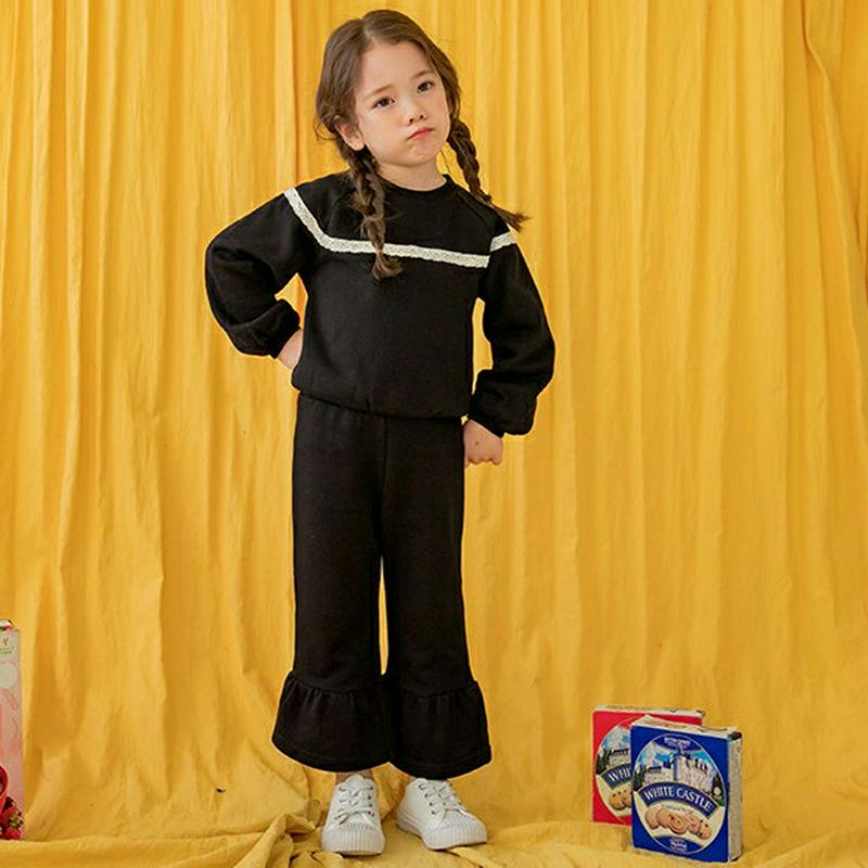 レースラインスウェット&パンツSET・p000598 キッズ【3~8才】【set】【セットアップ トップス トレーナー スウェッ