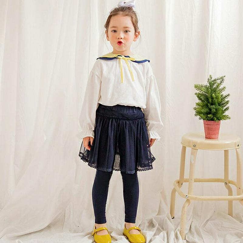 レースヘムチュールレギンススカート・p000592 キッズ【3~8才】【sk】【スカート レギンススカート レギンス チュール 