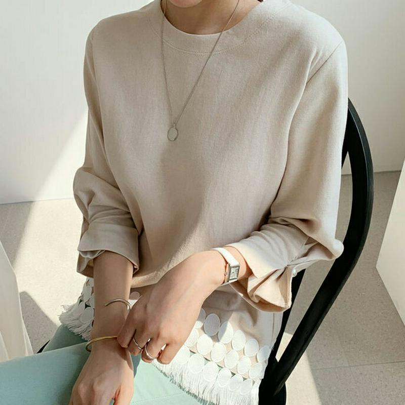 レースフリンジヘムTシャツ・全3色・b61594 レディース【tops】【トップス Tシャツ フリンジ レース フリンジヘム 七