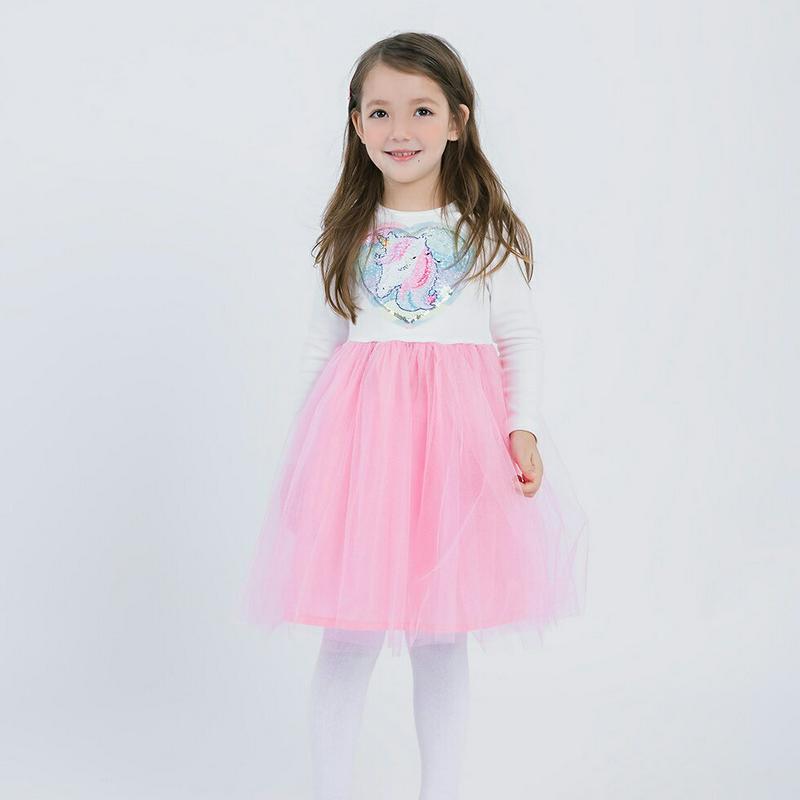 ユニコーンスパンコールワンピース・p000614 キッズ【3~8才】【ops】【ワンピース ミディ丈 ミディワンピース ひざ上 チュール 長袖 スパンコール ユニコーン 可愛い かわいい ガーリー ファンシー 女の子 子供 こども 子供服 こども服】【KIDS】