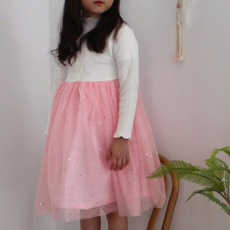 スパンコールチュール切替ワンピース・p000648 キッズ【3~8才】【ops】【ワンピース ミディ丈 ミディワンピース ラメ 