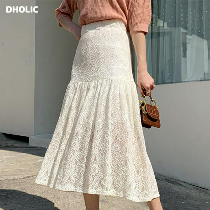 フレアレーススカート・全3色・t58576 レディース 【sk】【スカート ロング丈 ロング レース シースルー フレア 無地 