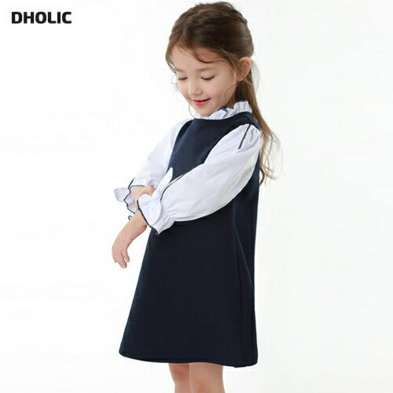 ステッチライン切替ワンピース・p000427 キッズ【3~8才】【ops】【ワンピース ミディ丈 ミディワンピース 長袖 ステッチ レイヤード風 フリル フリルネック ガーリー 可愛い かわいい 女の子 子供 こども 子供服 こども服】【KIDS】