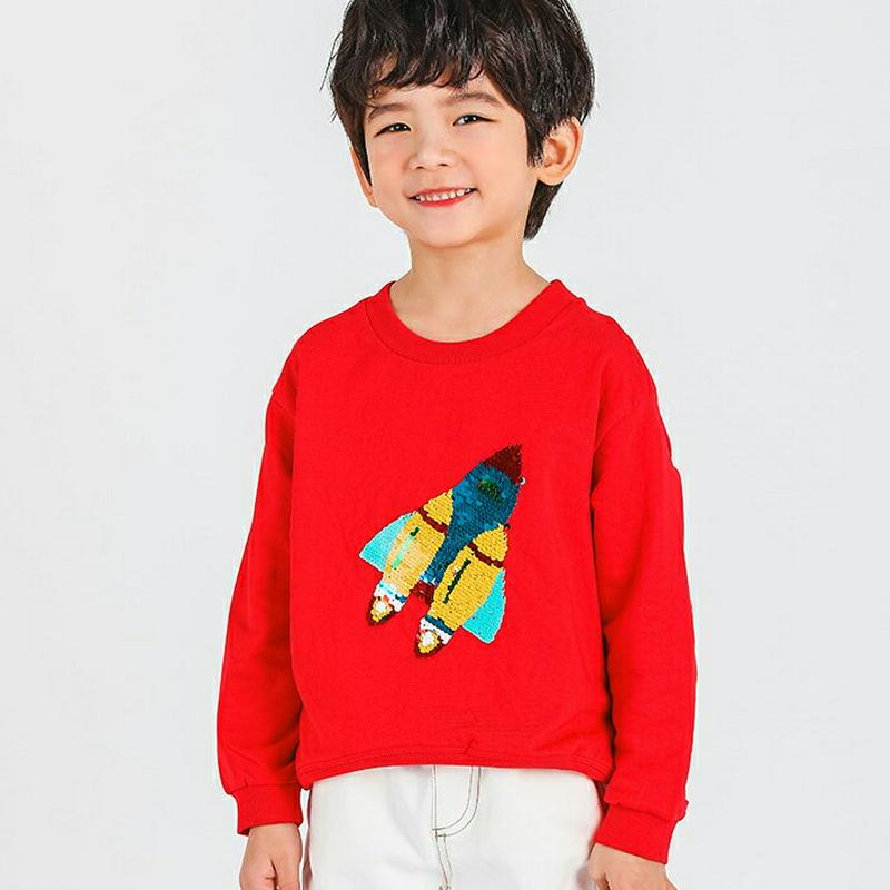 スパンコールロケットスウェット・p000445 キッズ【3~8才】【tops】【トップス スウェット トレーナー トップス スパンコール ロケット 長袖 カジュアル 可愛い かわいい 男の子 女の子 子供 こども 子供服 こども服】【KIDS】