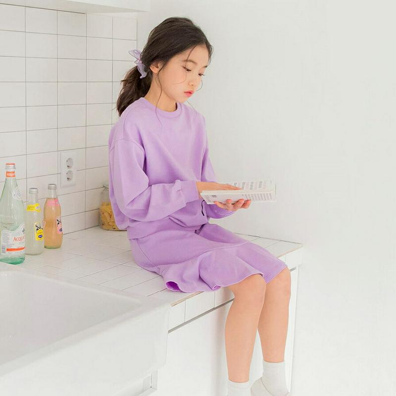 スウェット&フリルスカートSET・p000271 キッズ【3~8才】【ops】【セットアップ トップス スウェット トレーナー 