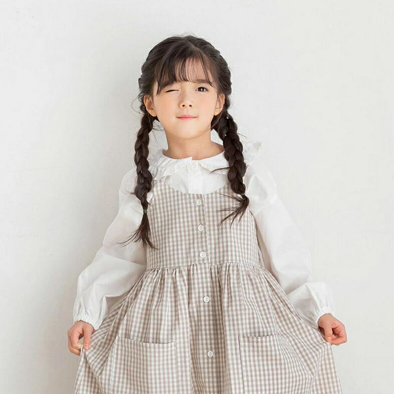 フリルラウンドカラーブラウス・p000263 キッズ【3~8才】【bl】【トップス ブラウス 長袖 ボリューム袖 フリル フリル