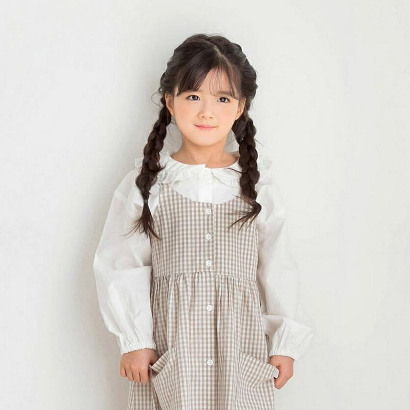 フリルラウンドカラーブラウス・p000263 キッズ【3~8才】【bl】【トップス ブラウス 長袖 ボリューム袖 フリル フリル
