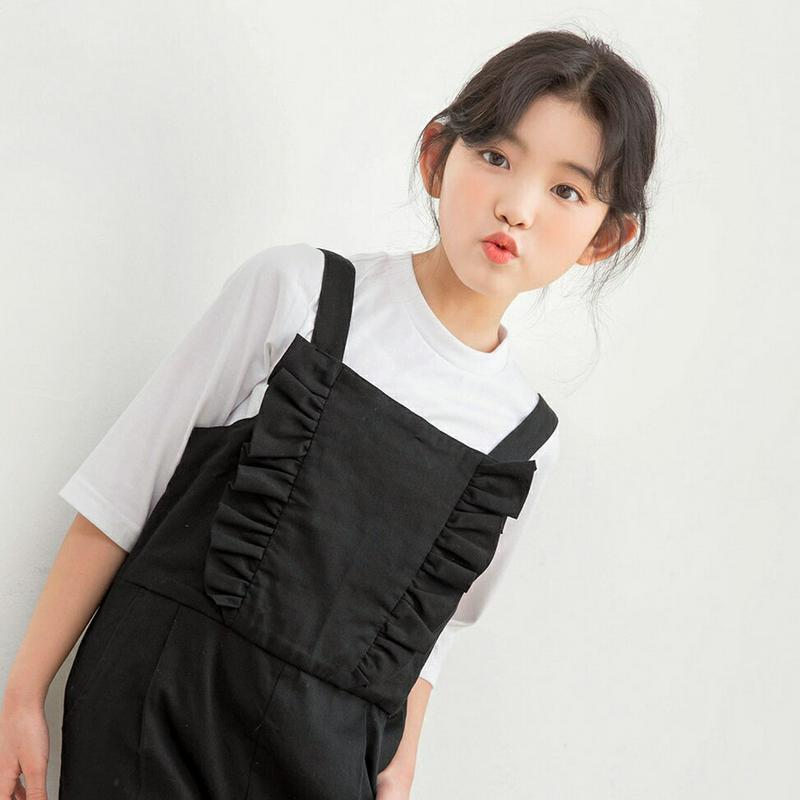 フリルオールインワン・p000262 キッズ【3~8才】【pt】【オールインワン つなぎ フリル 可愛い かわいい 長ズボン ロ