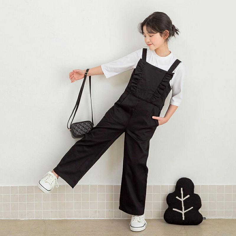 フリルオールインワン・p000262 キッズ【3~8才】【pt】【オールインワン つなぎ フリル 可愛い かわいい 長ズボン ロ