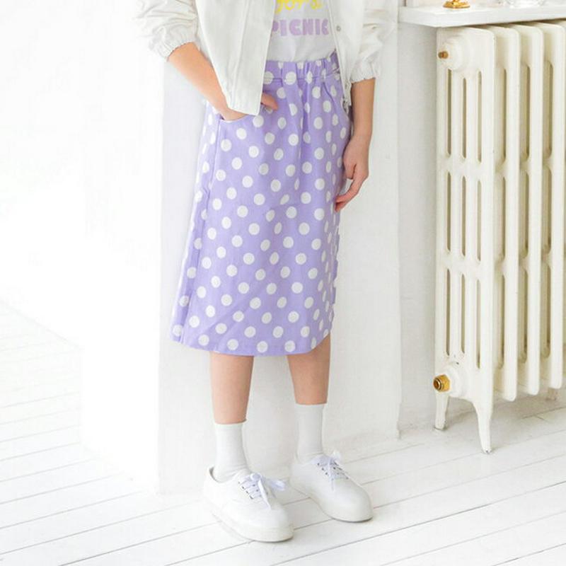 コインドットスカート・p000256 キッズ【3~8才】【sk】【スカート ロング ロングスカート ドット 柄 カジュアル 可愛