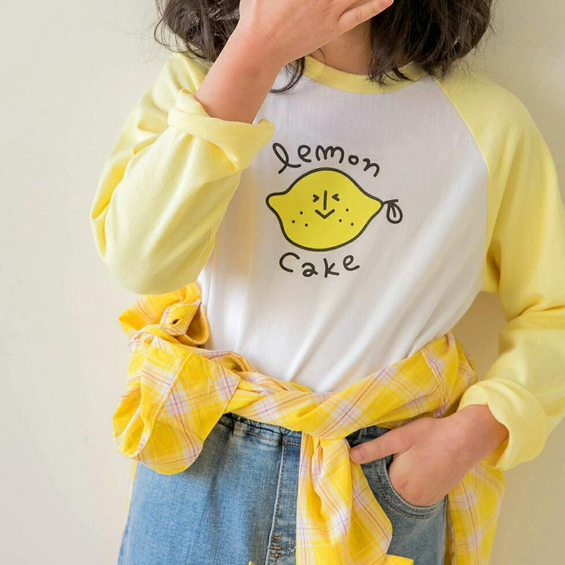 Lemon CakeラグランTシャツ・p000250 キッズ【3~8才】【tops】【トップス Tシャツ 長袖 ラグランTシャツ