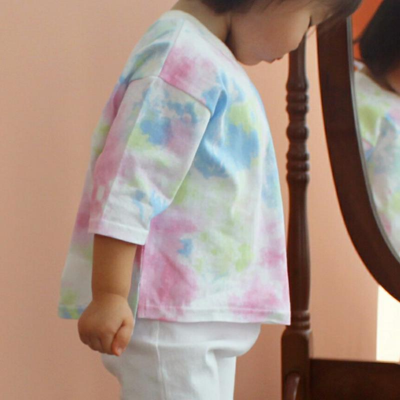 タイダイプリントTシャツ・p000537 キッズ【3~8才】【tops】【トップス Tシャツ 半袖 ハーフスリーブ 半そで タイダイ 可愛い かわいい たいだい 女の子 男の子 カジュアル ラフ 子供 こども 子供服 こども服】【KIDS】
