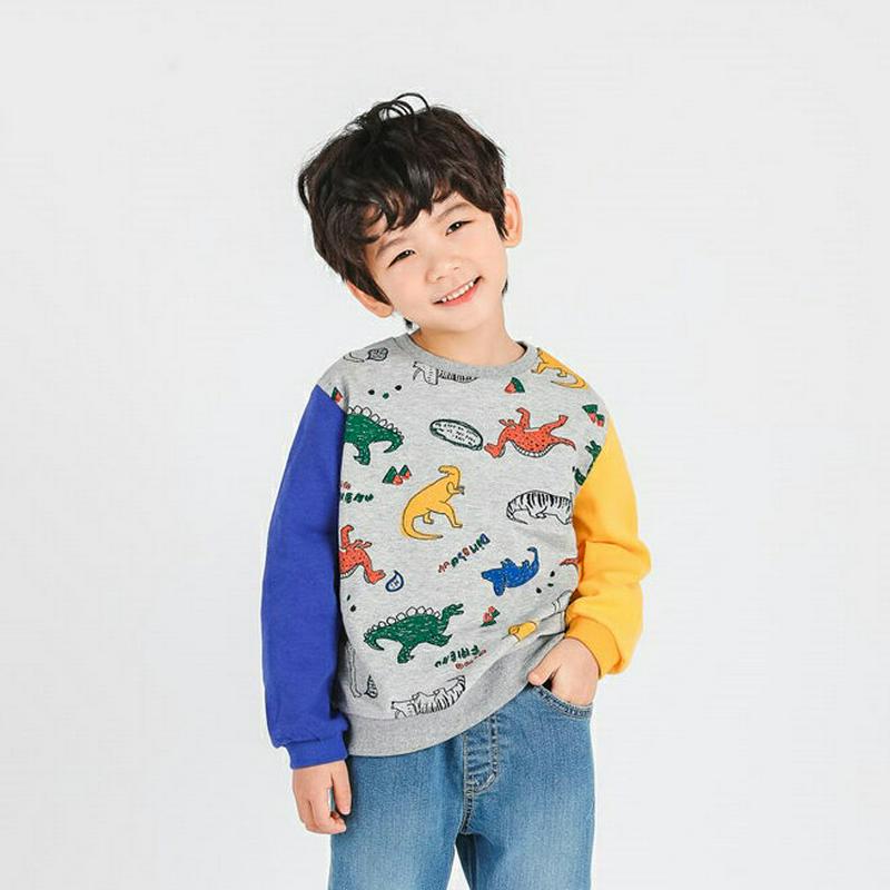 ダイナソーイラストスウェット・p000487 キッズ【3~8才】【tops】【トップス スウェット トレーナー 恐竜 ダイナソー アニマル 長袖 ポップ 可愛い かわいい カジュアル 男の子 女の子 子供 こども 子供服 こども服】【KIDS】