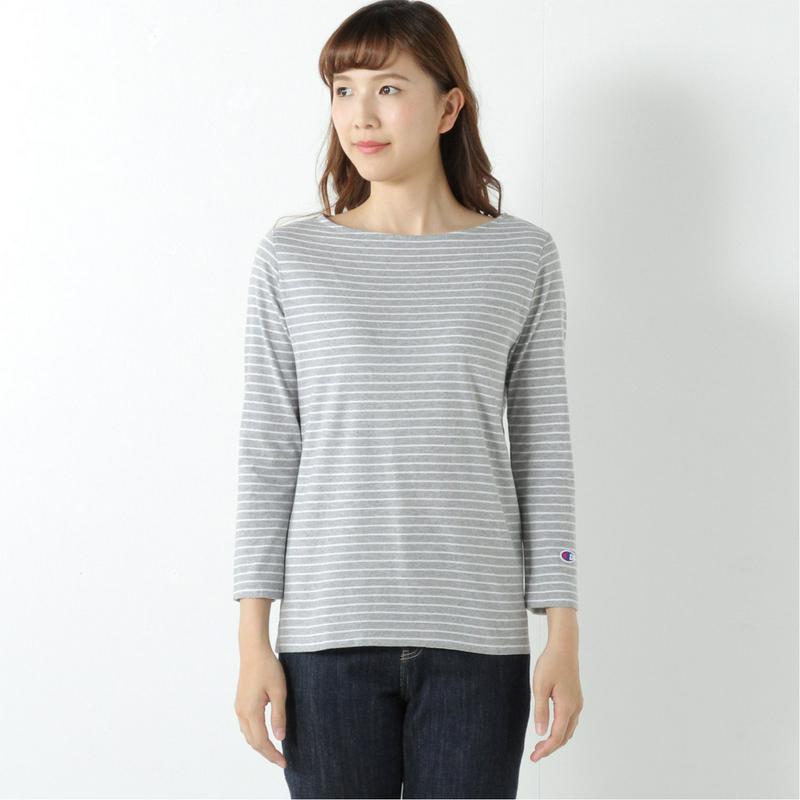 レディース　ボートネックボーダーＴシャツ