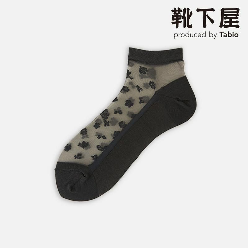【全品送料無料★〜6/11 23:59迄】【あす楽】【Tabio】 シースルースニーカータイプ小花柄 / 靴下屋 靴下 タビオ くつ下 スニーカー用ソックス スニーカー丈 チュール シースルー レディース 日本製