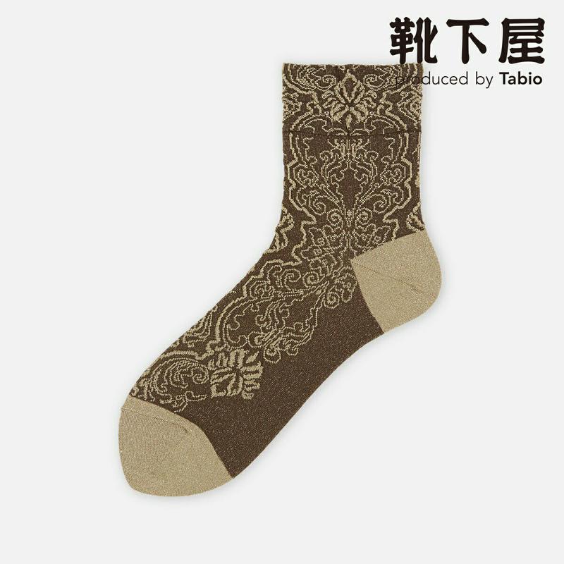 【あす楽】【Tabio】 ラメレース柄フロートソックス / 靴下屋 靴下 タビオ くつ下 ラメ レディース 日本製