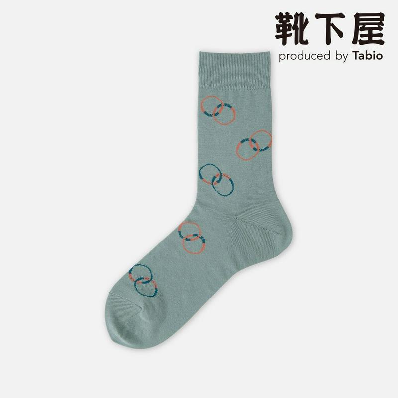 【あす楽】【Tabio MEN】 メンズダブルサークル　クルー丈ソックス / 靴下屋 靴下 タビオ くつ下 メンズ 日本製