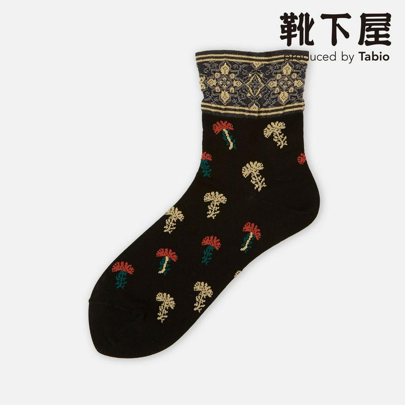 【あす楽】【Tabio】 インディアンレース柄ショートソックス / 靴下屋 靴下 タビオ くつ下 ショート レディース 日本製