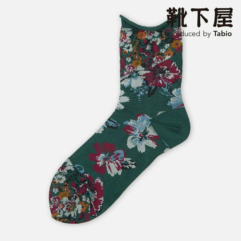 【あす楽】【靴下屋】 大花小花パッチワーク柄ソックス / 靴下 タビオ Tabio くつ下 レディース 日本製