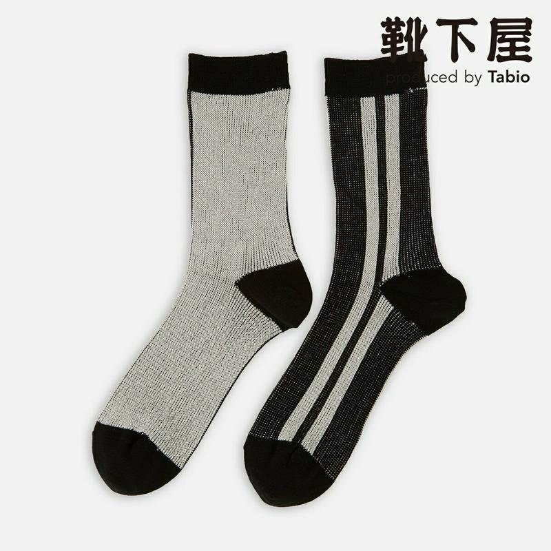 【あす楽】【靴下屋】 ラメハーフ切り替えクルー / 靴下 タビオ Tabio くつ下 ラメ レディース 日本製