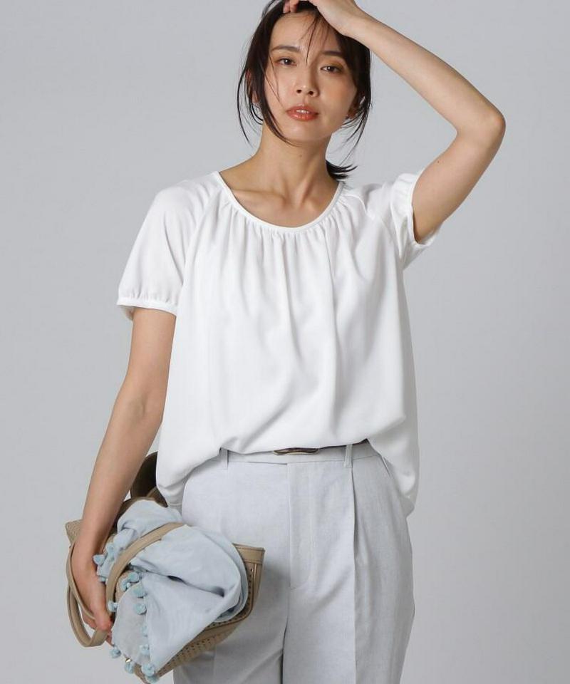 【洗える】ソフィージョーゼット　半袖ブラウス