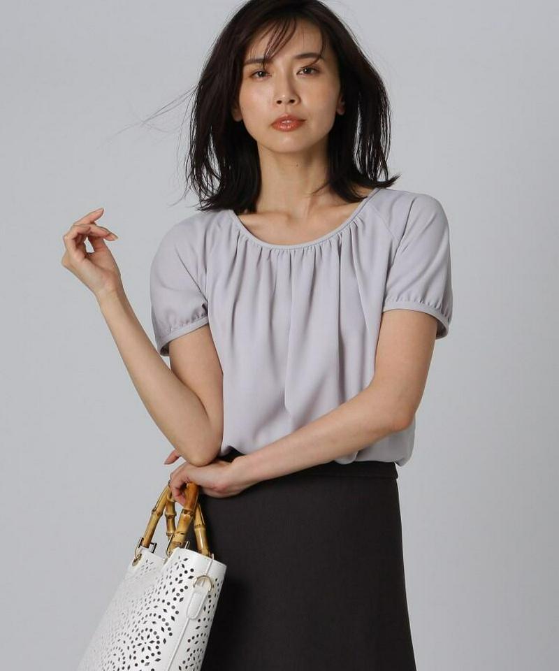 【洗える】ソフィージョーゼット　半袖ブラウス