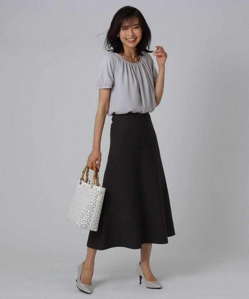 【洗える】ソフィージョーゼット　半袖ブラウス