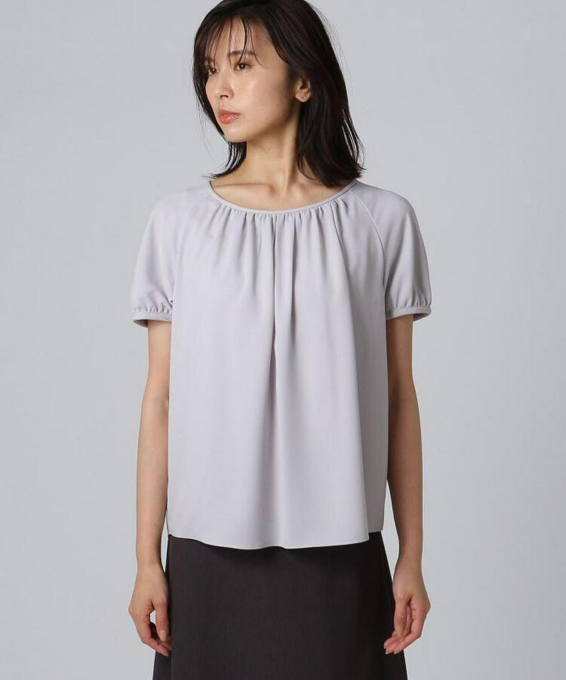 【洗える】ソフィージョーゼット　半袖ブラウス