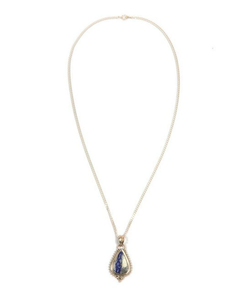 【フランス買付】ラピスラズリしずく型装飾ネックレス