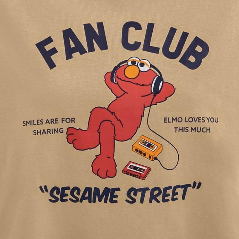 クロップドT(5分袖)SESAMESTREET2+X
