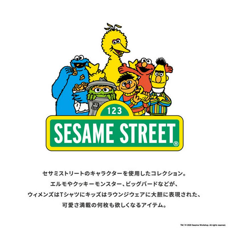 クロップドT(5分袖)SESAMESTREET1+X