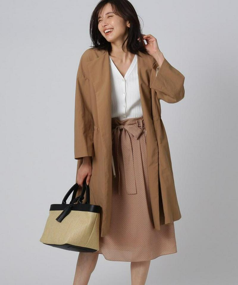 【洗える】トランスタフタ フレアコート