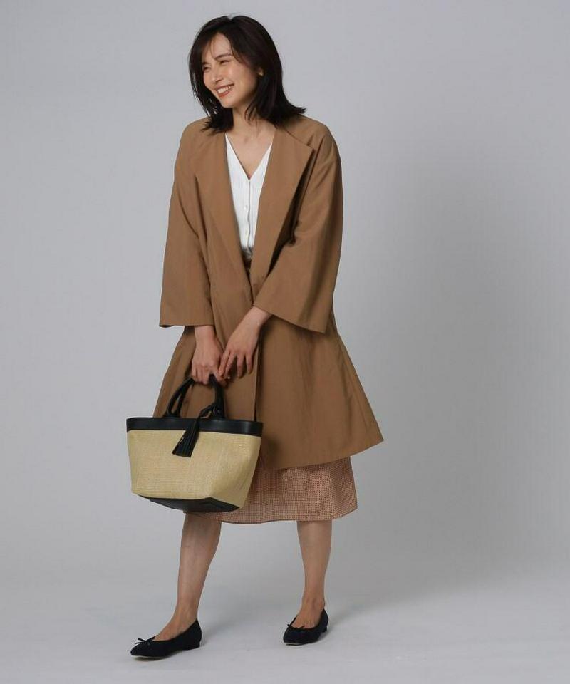 【洗える】トランスタフタ フレアコート