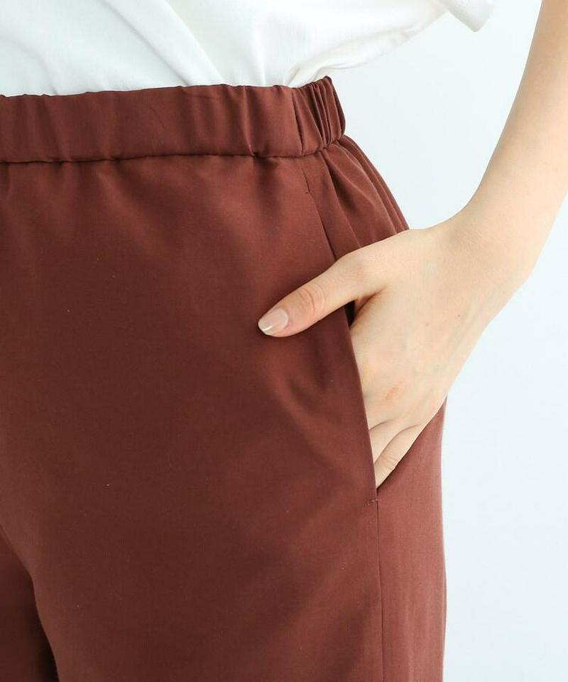 【ウォッシャブル】ウエストゴムバックスリットワイドパンツ