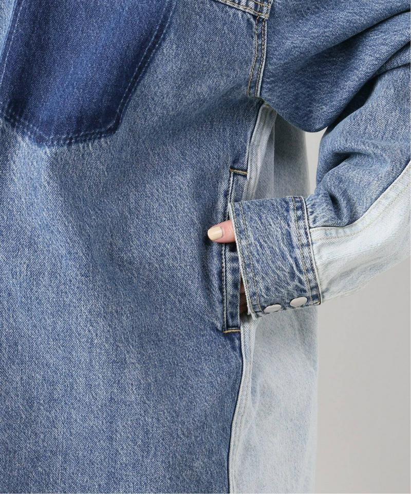 【REMAIN STUDIO/リメインスタジオ】OVERSIZED TWO TONE SHIRT：デニムシャツ（JOURNAL 
