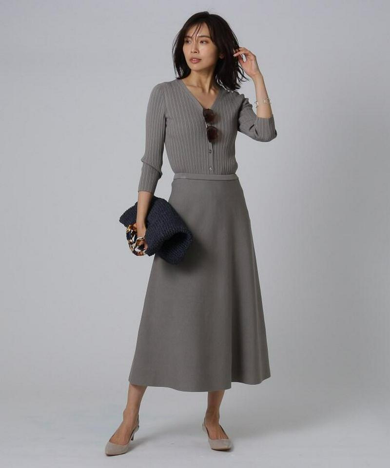 【洗える】シルクレーヨン ツイストリブカーディガン