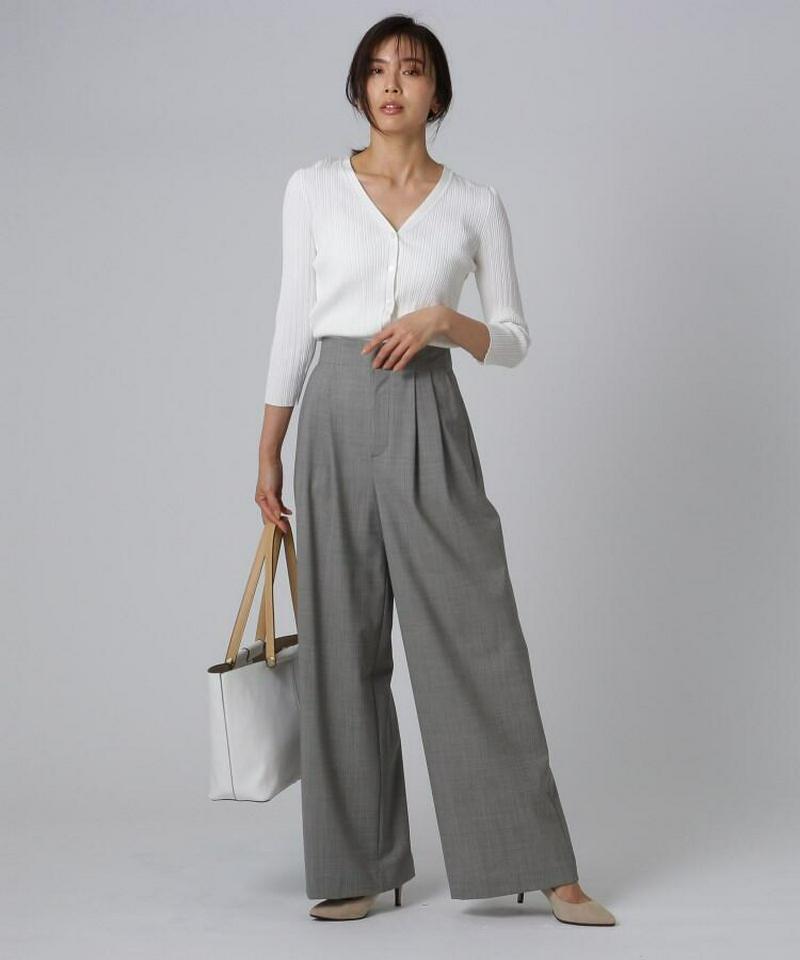 【洗える】シルクレーヨン ツイストリブカーディガン