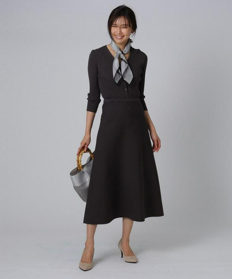 【洗える】シルクレーヨン ツイストリブカーディガン