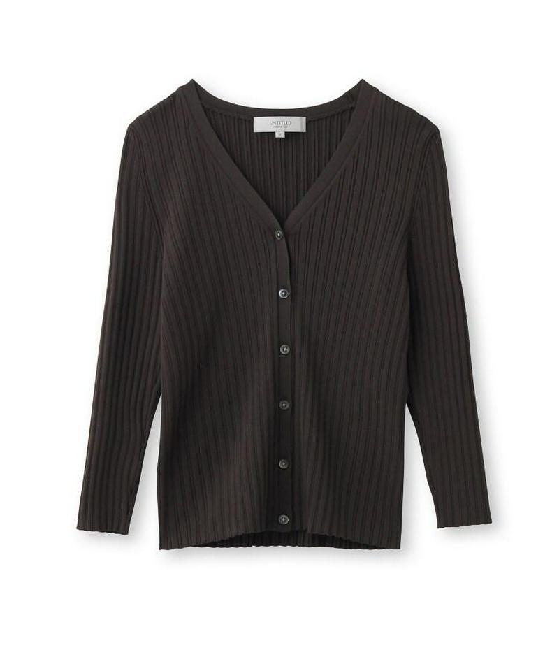 【洗える】シルクレーヨン ツイストリブカーディガン