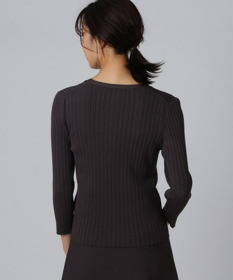 【洗える】シルクレーヨン ツイストリブカーディガン