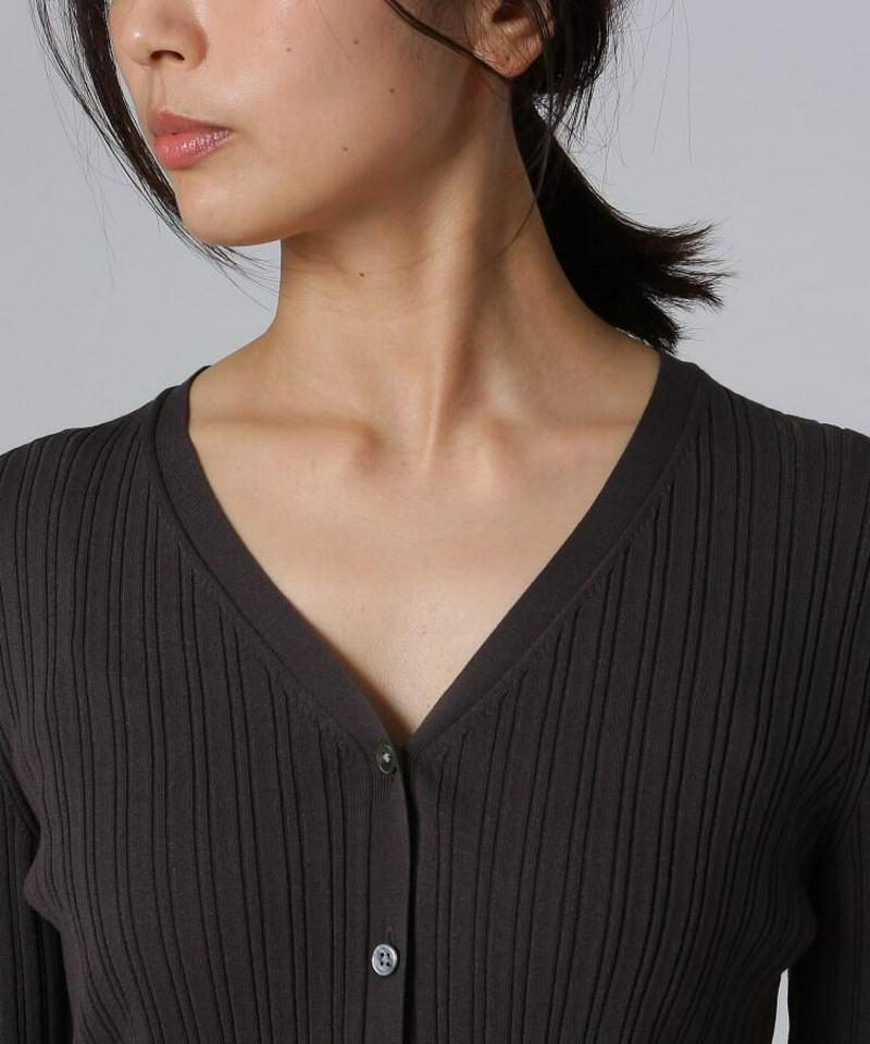 【洗える】シルクレーヨン ツイストリブカーディガン