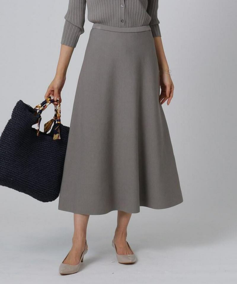 【洗える】シルクレーヨン ツイストフレアスカート